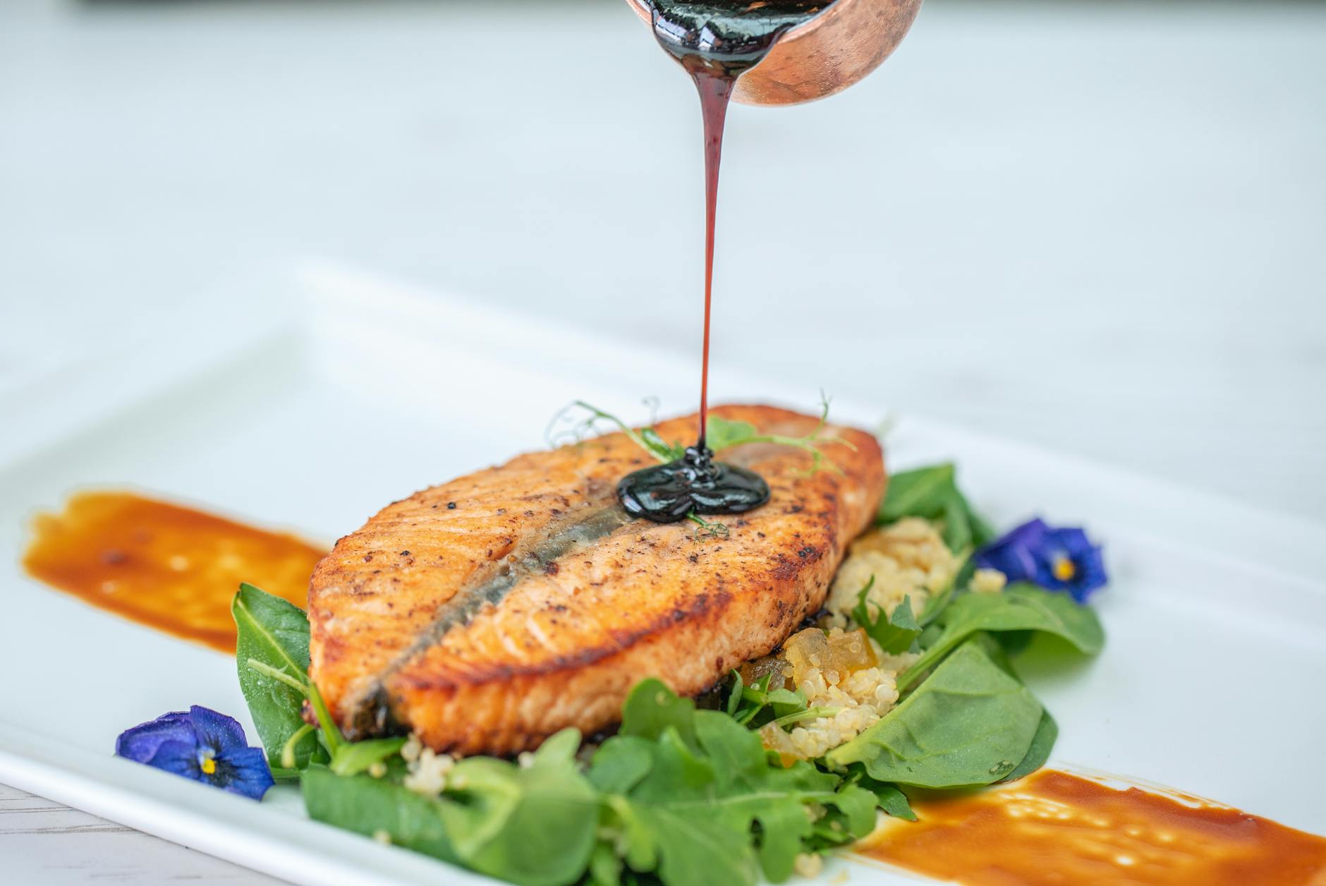 Maple-Glazed Salmon with Quinoa & Greens