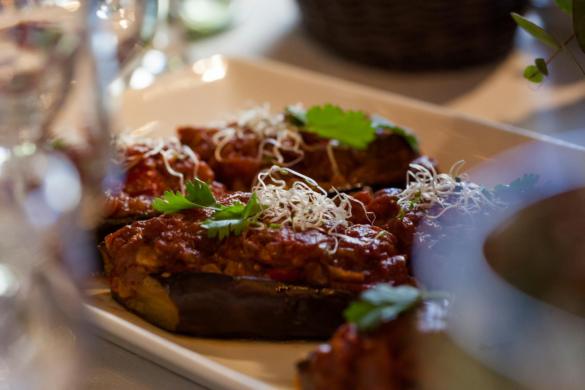 20-Min Mediterranean Stuffed Eggplant