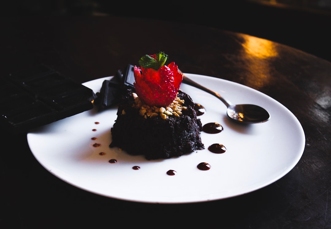 Molten Chocolate Mug Cake with Strawberry & Nut Crunch