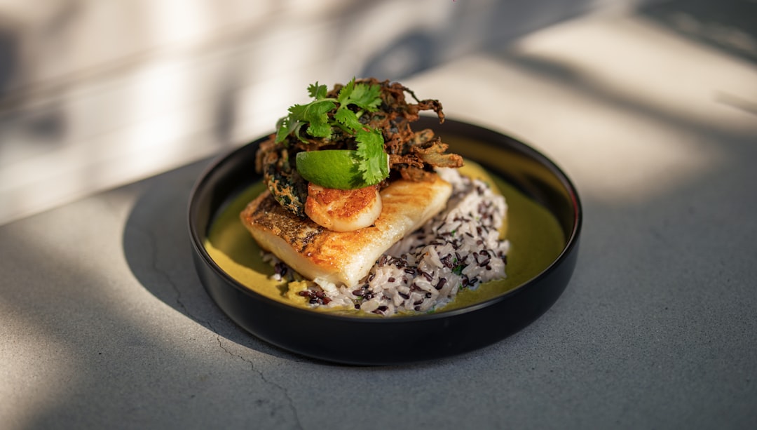 Nasi Dagang with Pan-Seared Fish & Scallops