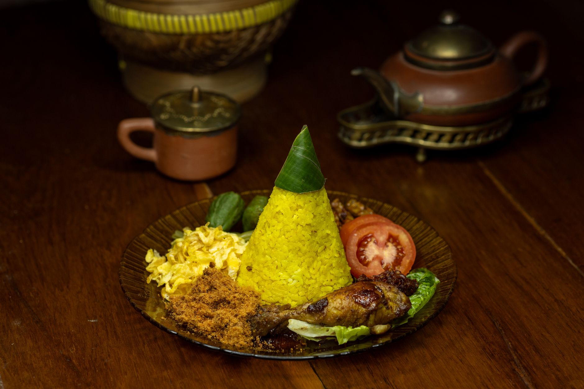 Nasi Kuning Dinner with Crispy Chicken & Sides