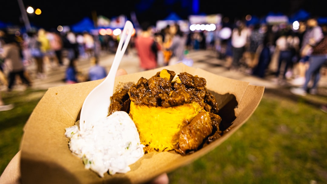 Nasi Kuning with Rendang & Yogurt Sauce