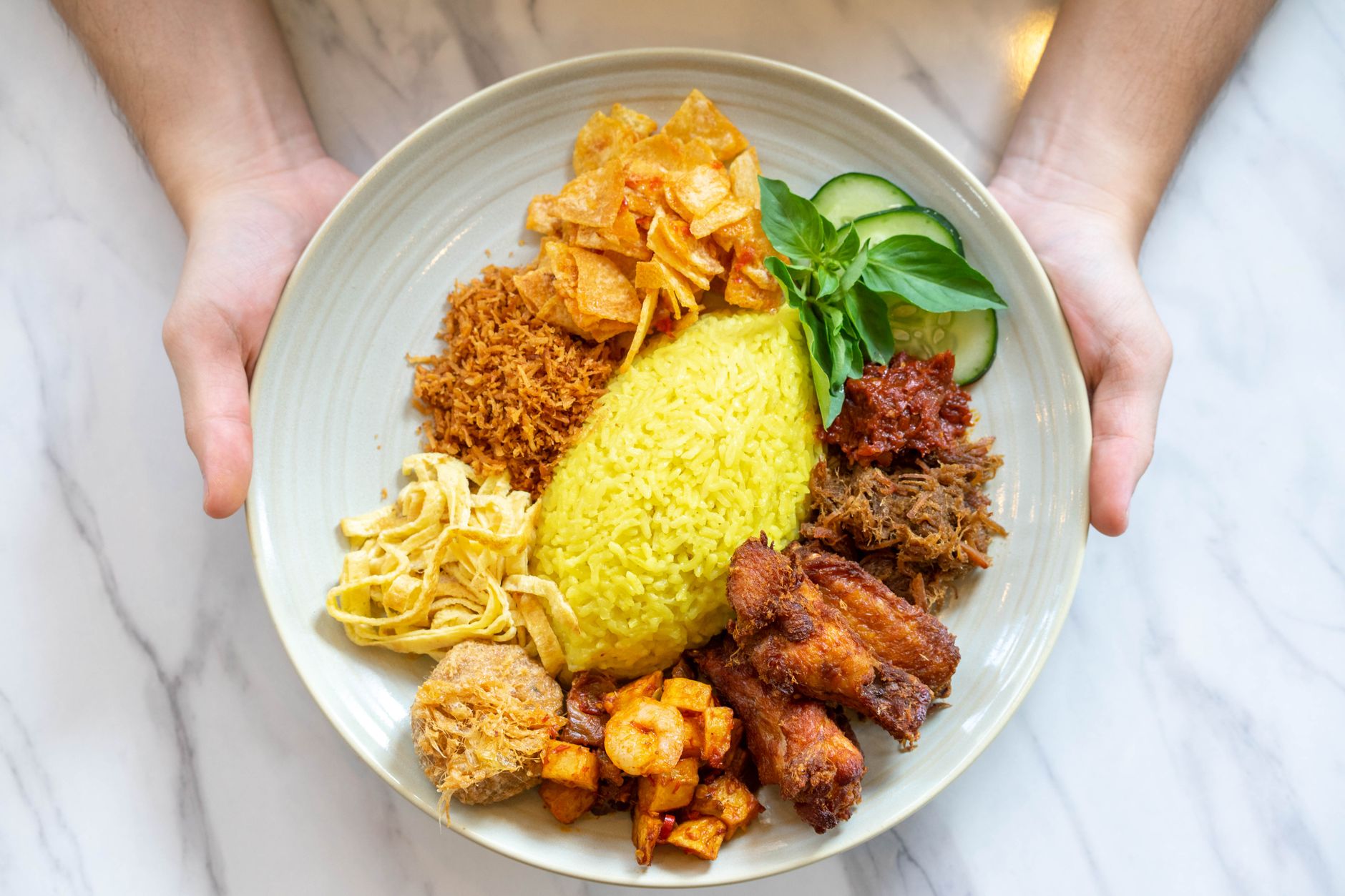 25-Min Nasi Lemak Bowl with Crispy Chicken