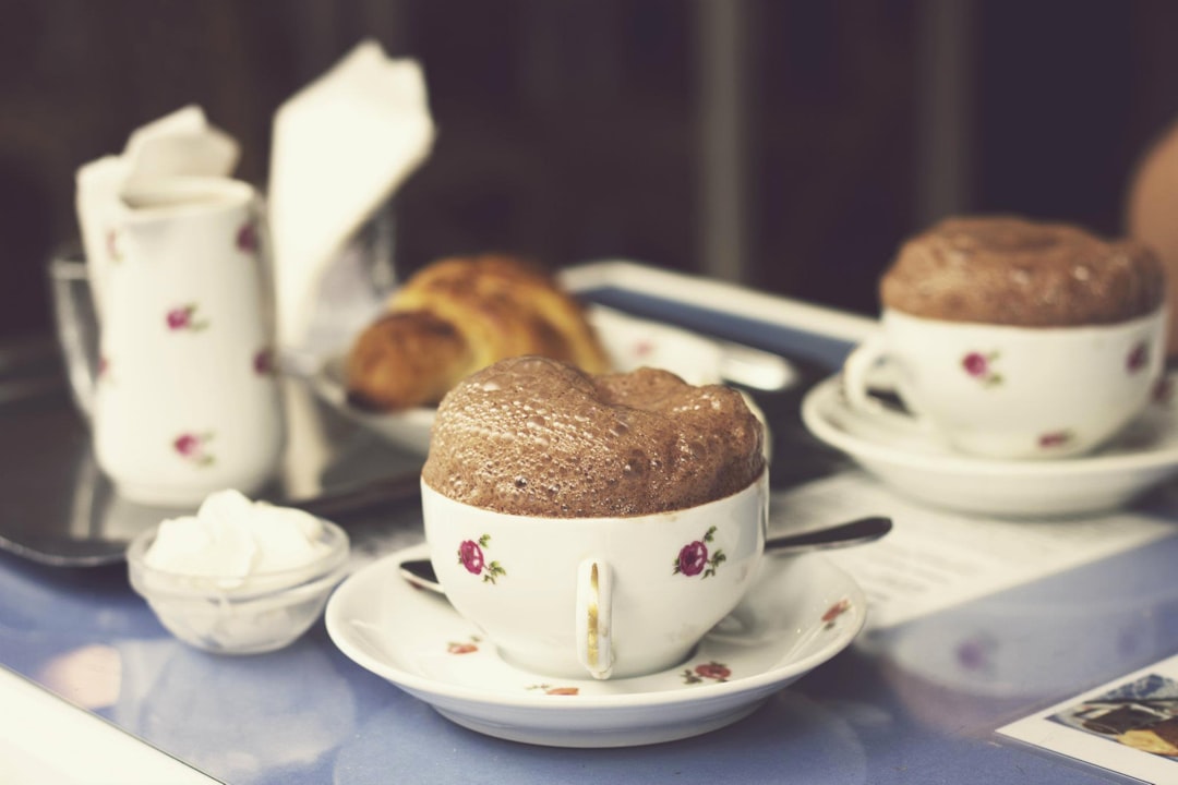 Warm Pain au Chocolat with Café Au Lait