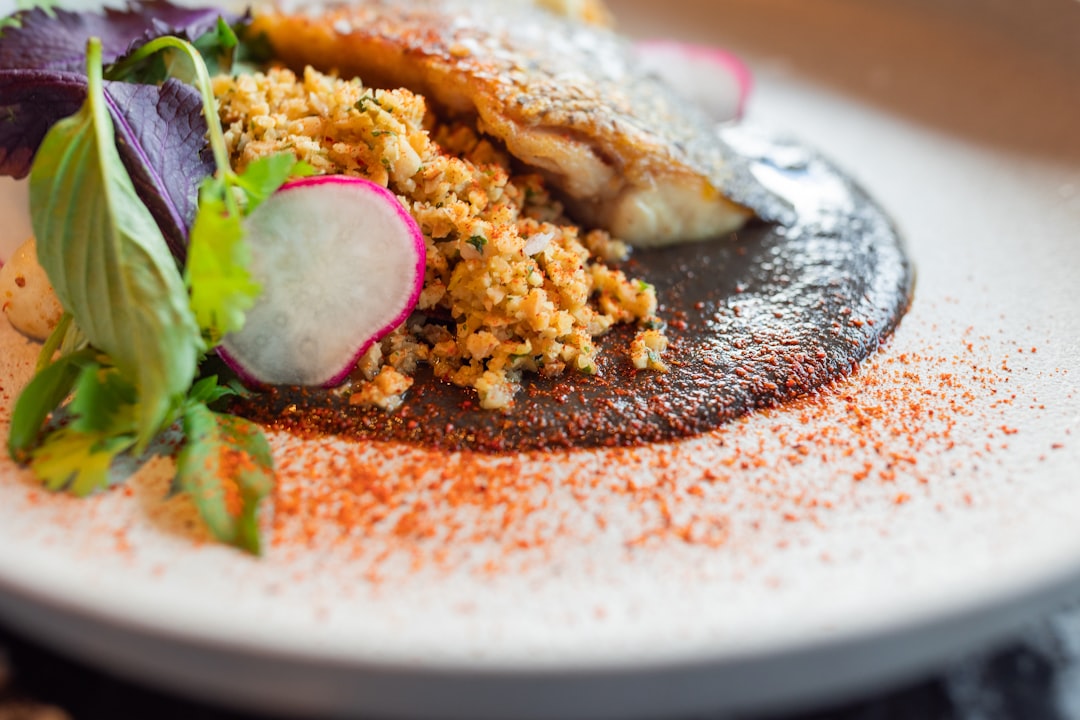 Pan-Seared Fish with Quick Mole & Radish Slaw