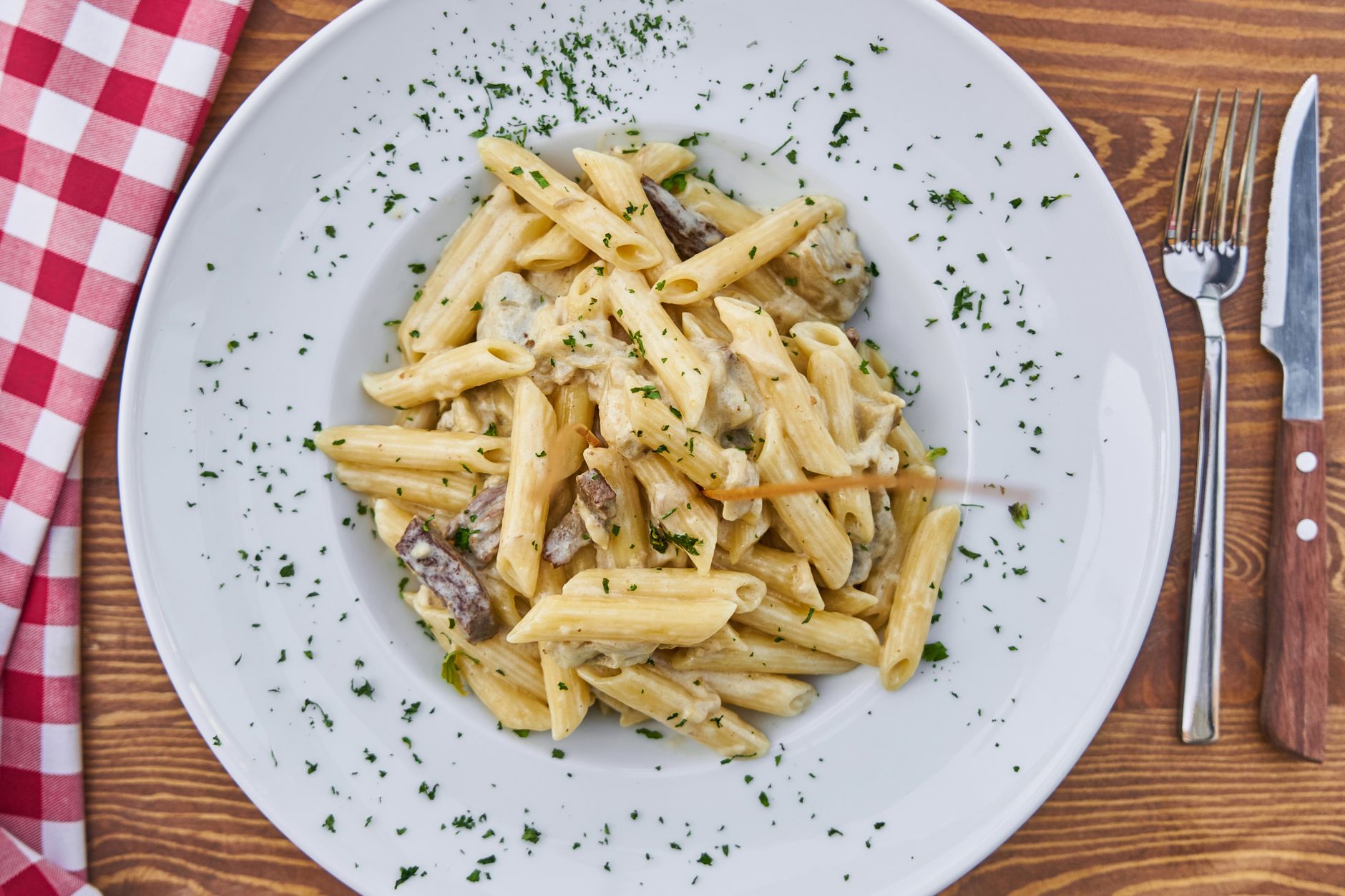 Penne with Bacon and Cream