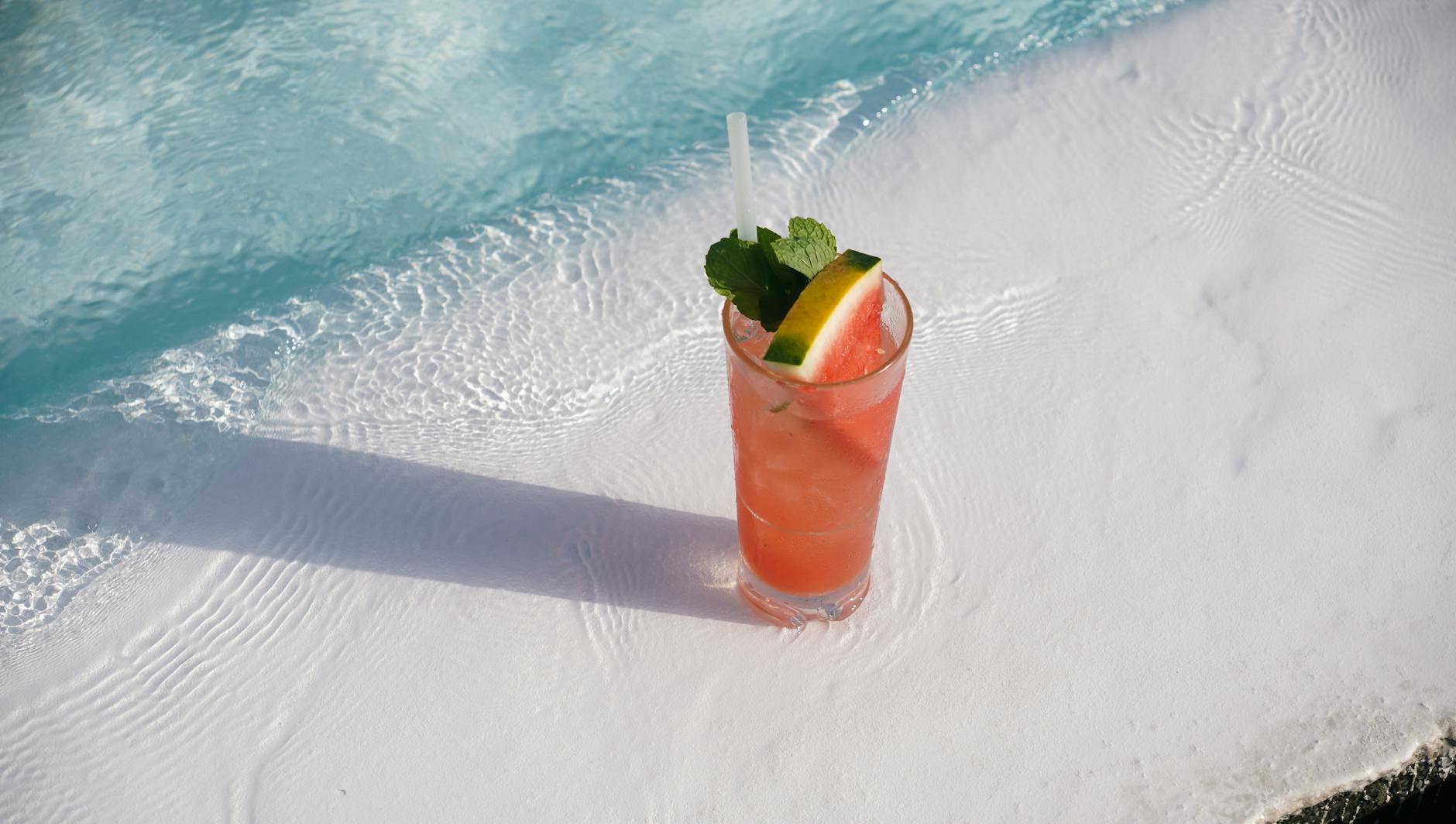 Pink Watermelon Juice with Mint