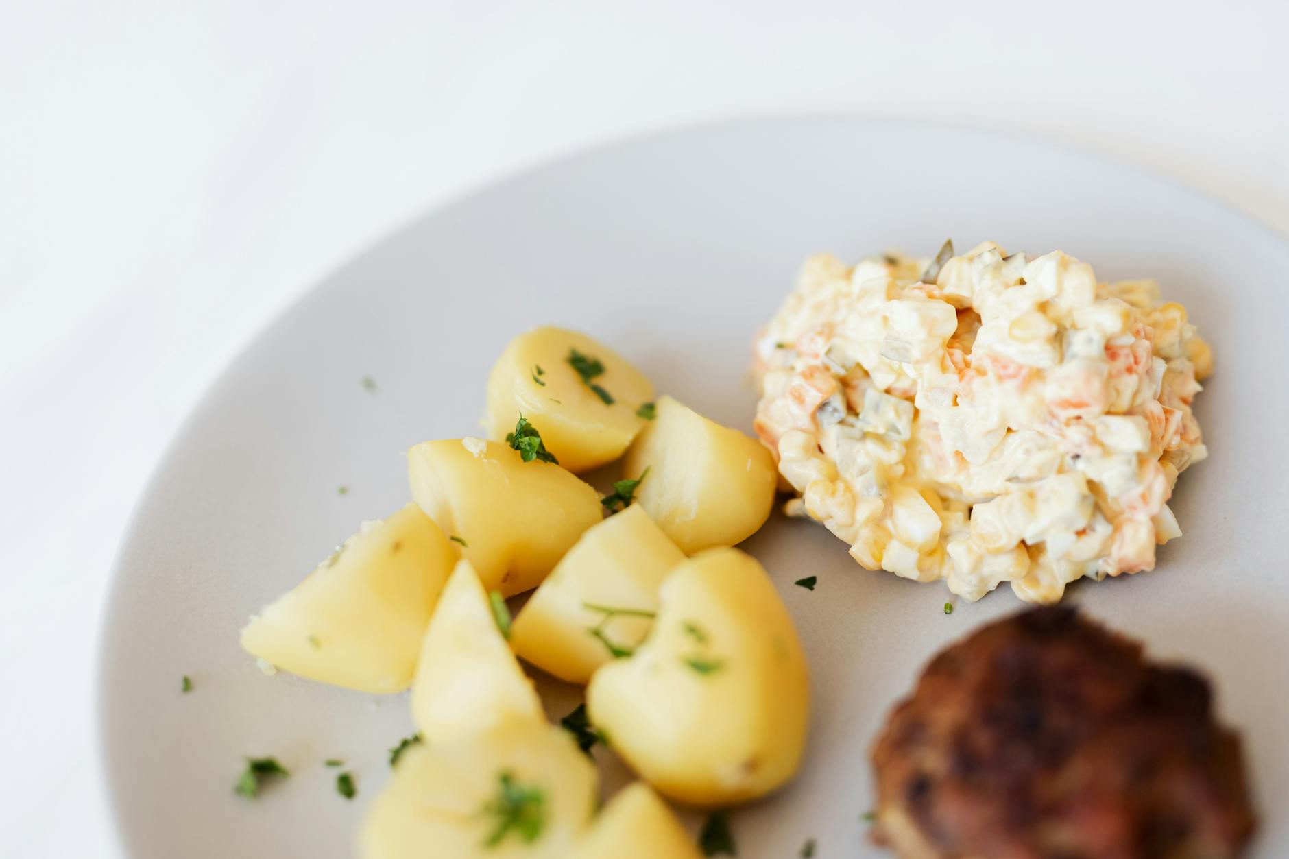 Polish Pickle Salad with Potatoes & Kotlet