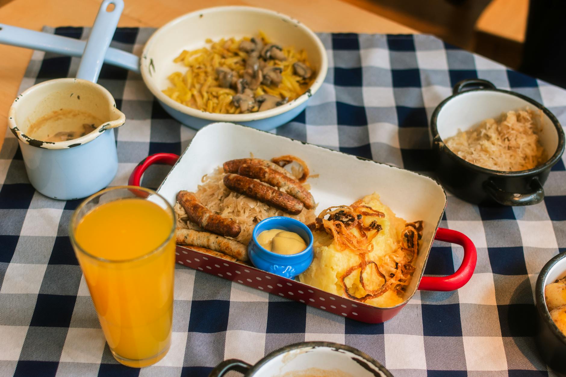 Polish Sausage Plate with All the Sides