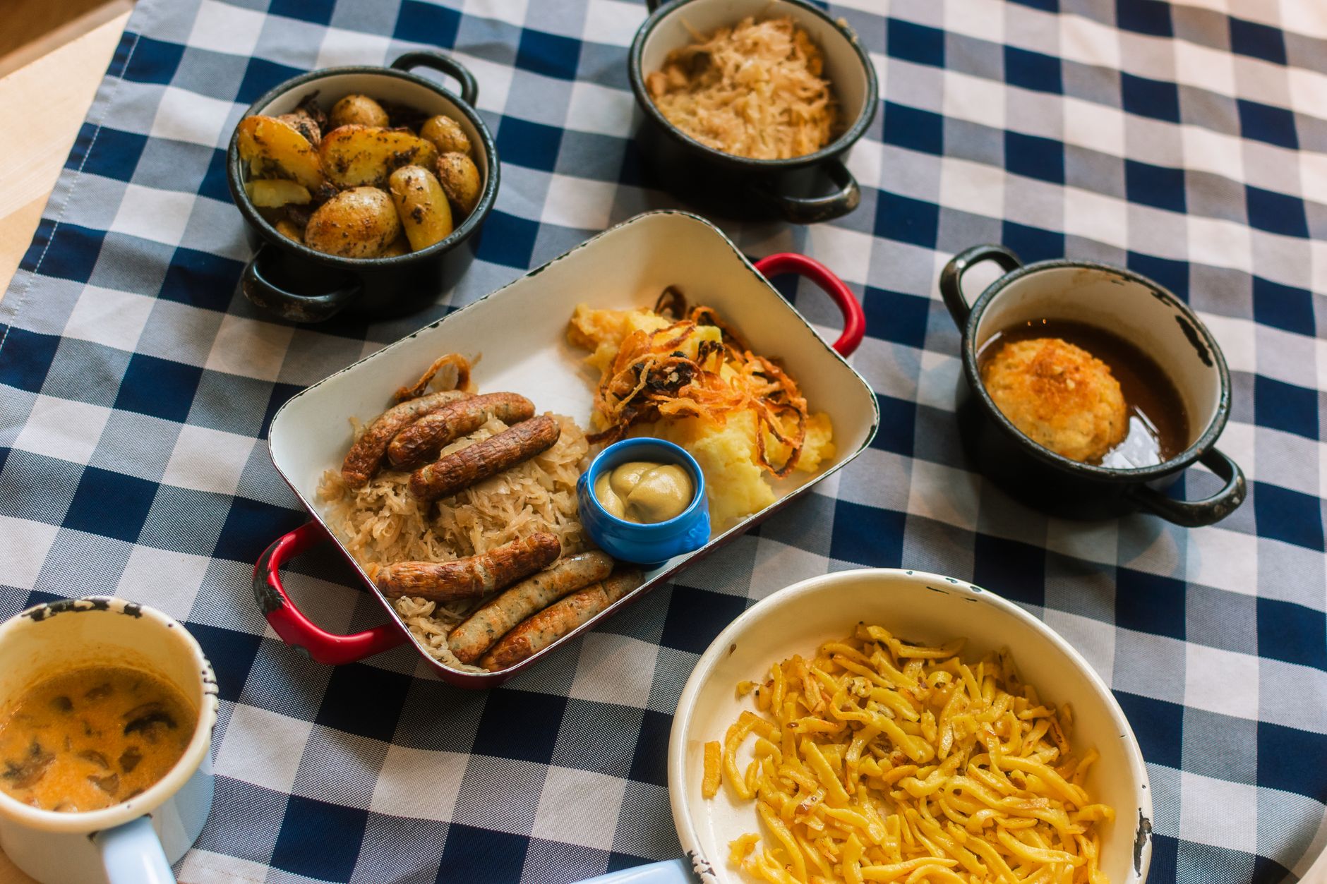 Polish Sausage Skillet with Potatoes & Sauerkraut