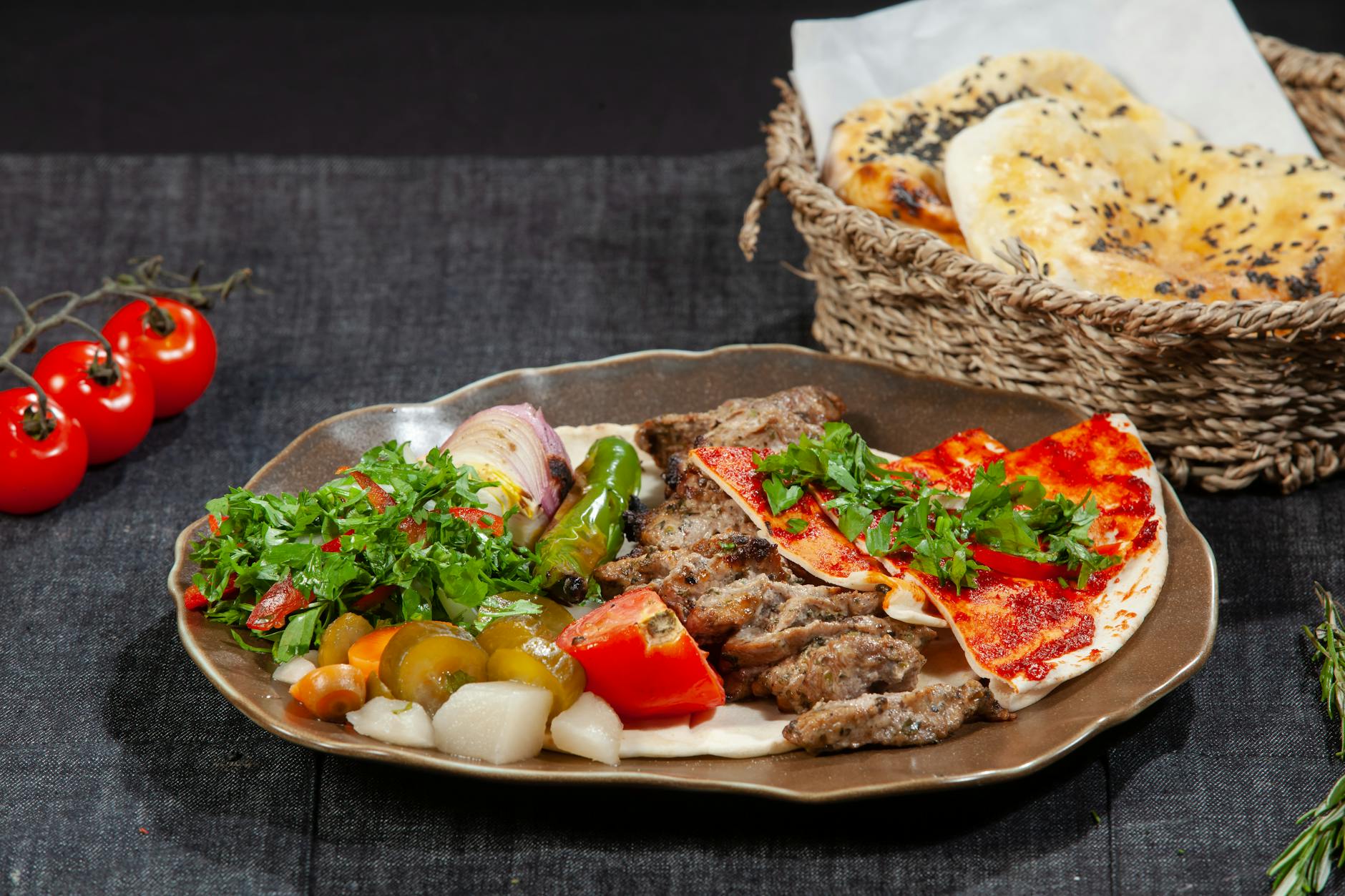 Quick Turkish Beef Doner with Charred Veg