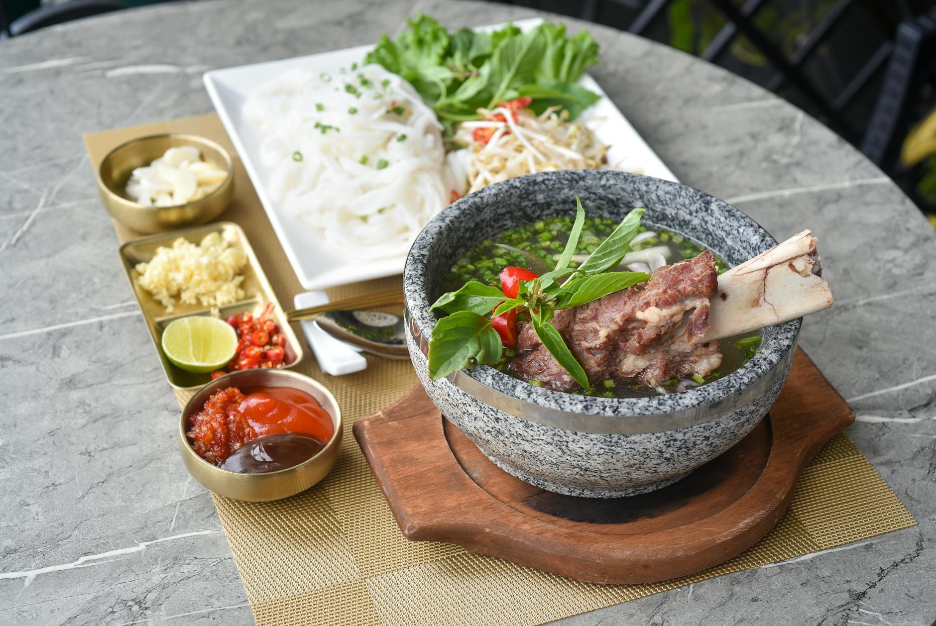 10-Min Rare Beef Pho with Fresh Herbs