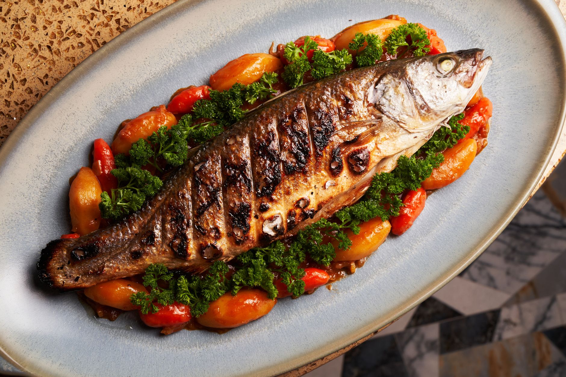 Roasted Branzino with Lemon and Herbs