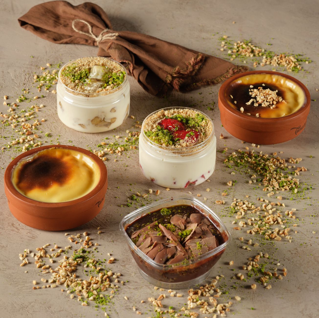 Rose & Pistachio Muhalbia Trio