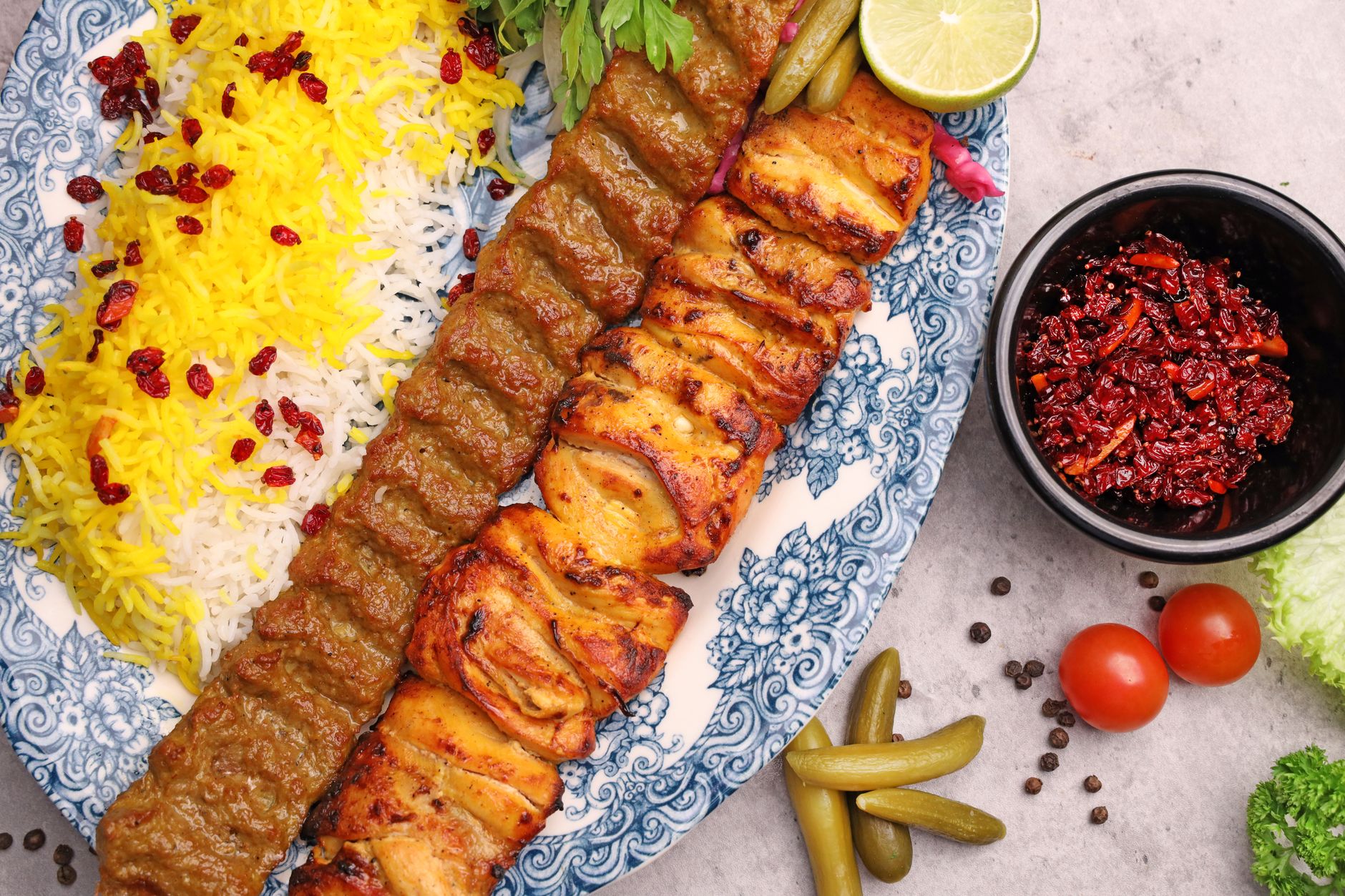 20-Min Saffron Chicken Kabab Plate