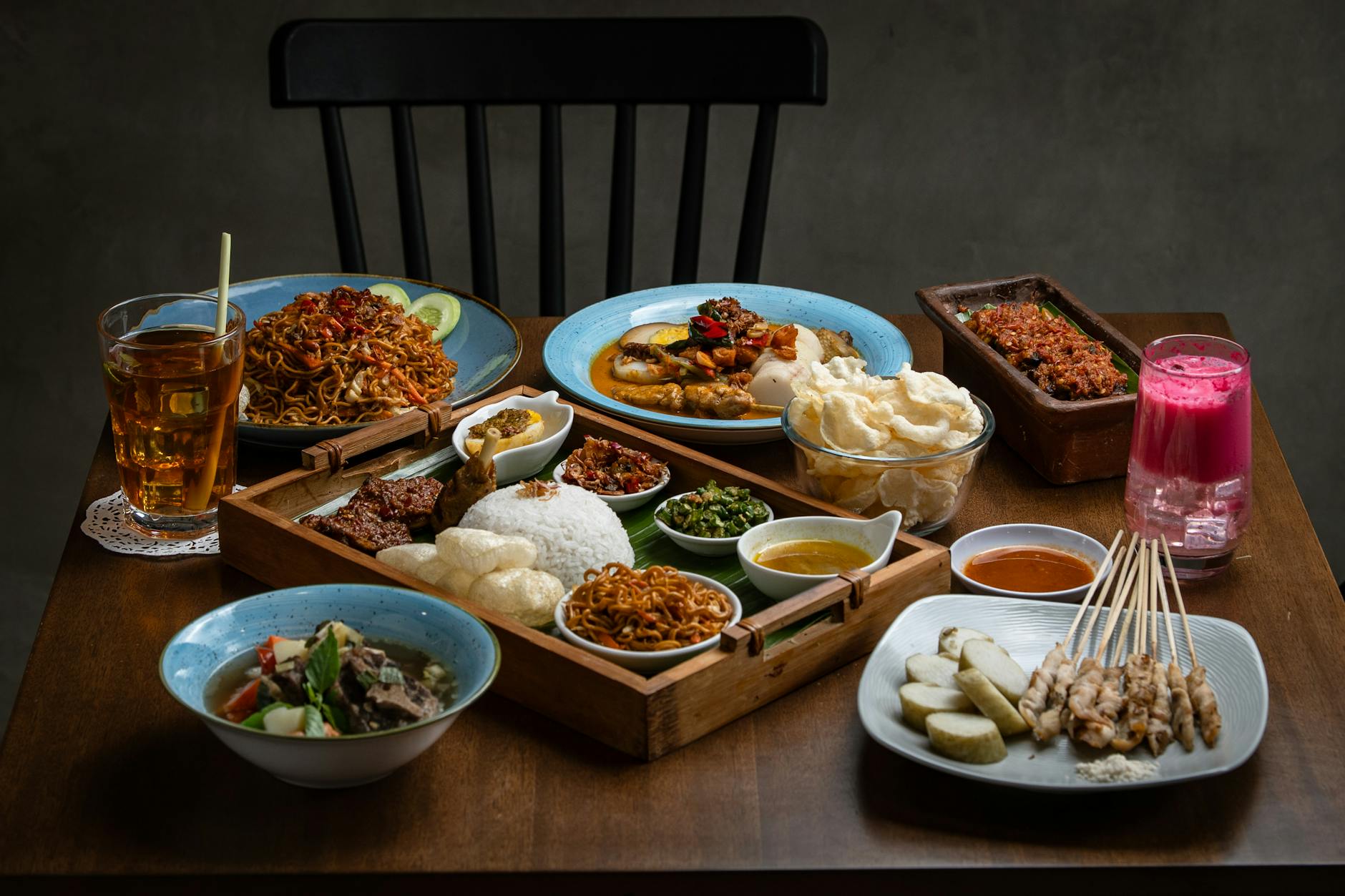 Sate Klatak with Nasi Campur