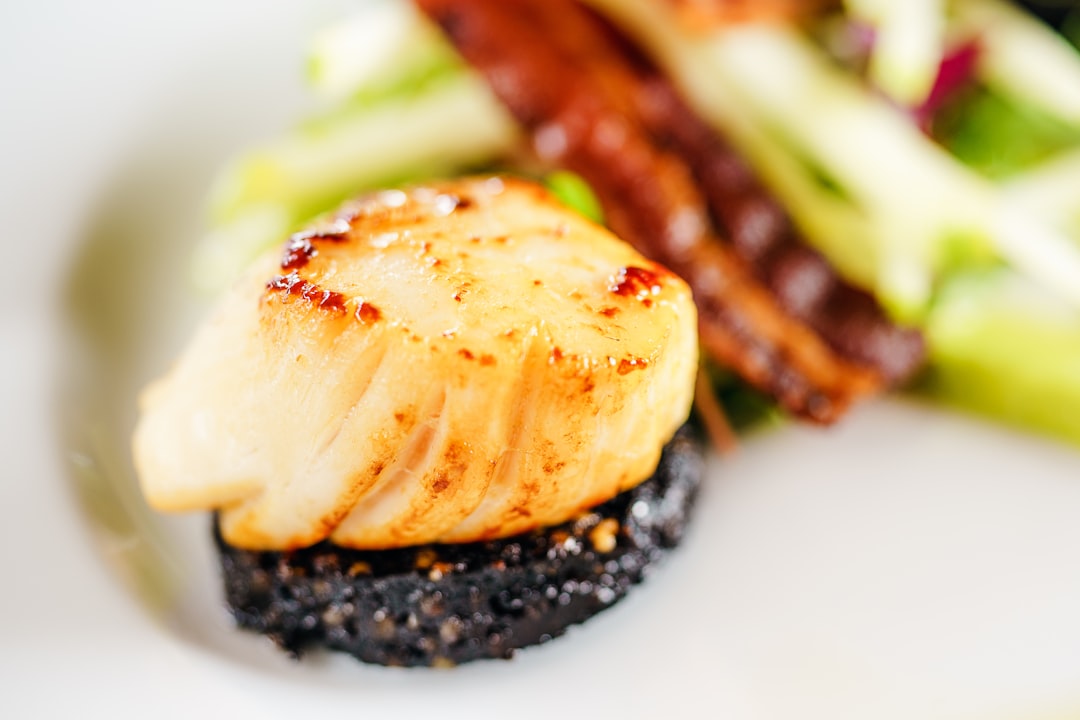 Seared Scallops with Crispy Bacon & Greens