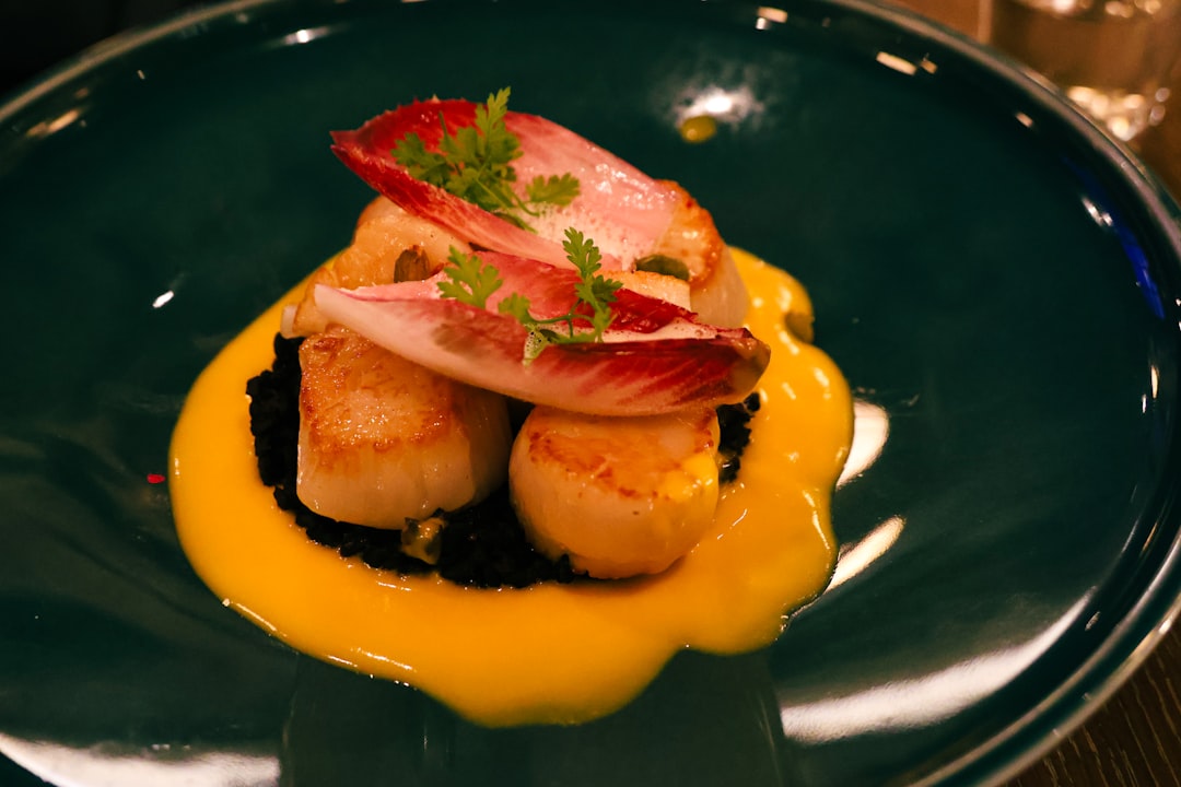 Seared Scallops with Butternut Squash & Black Rice
