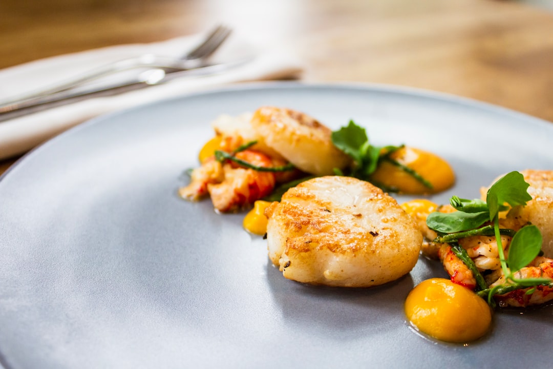 Seared Scallops with Lobster, Puree & Samphire