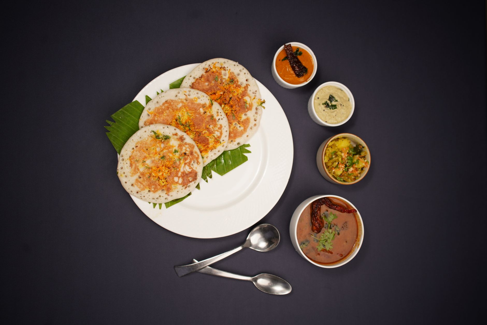 Set Dosa with Chutneys & Sambar
