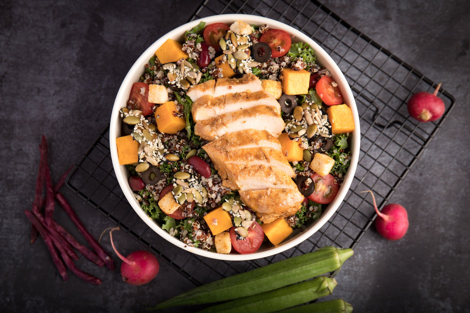 Sheet-Pan Greek Chicken with Quinoa & Radish