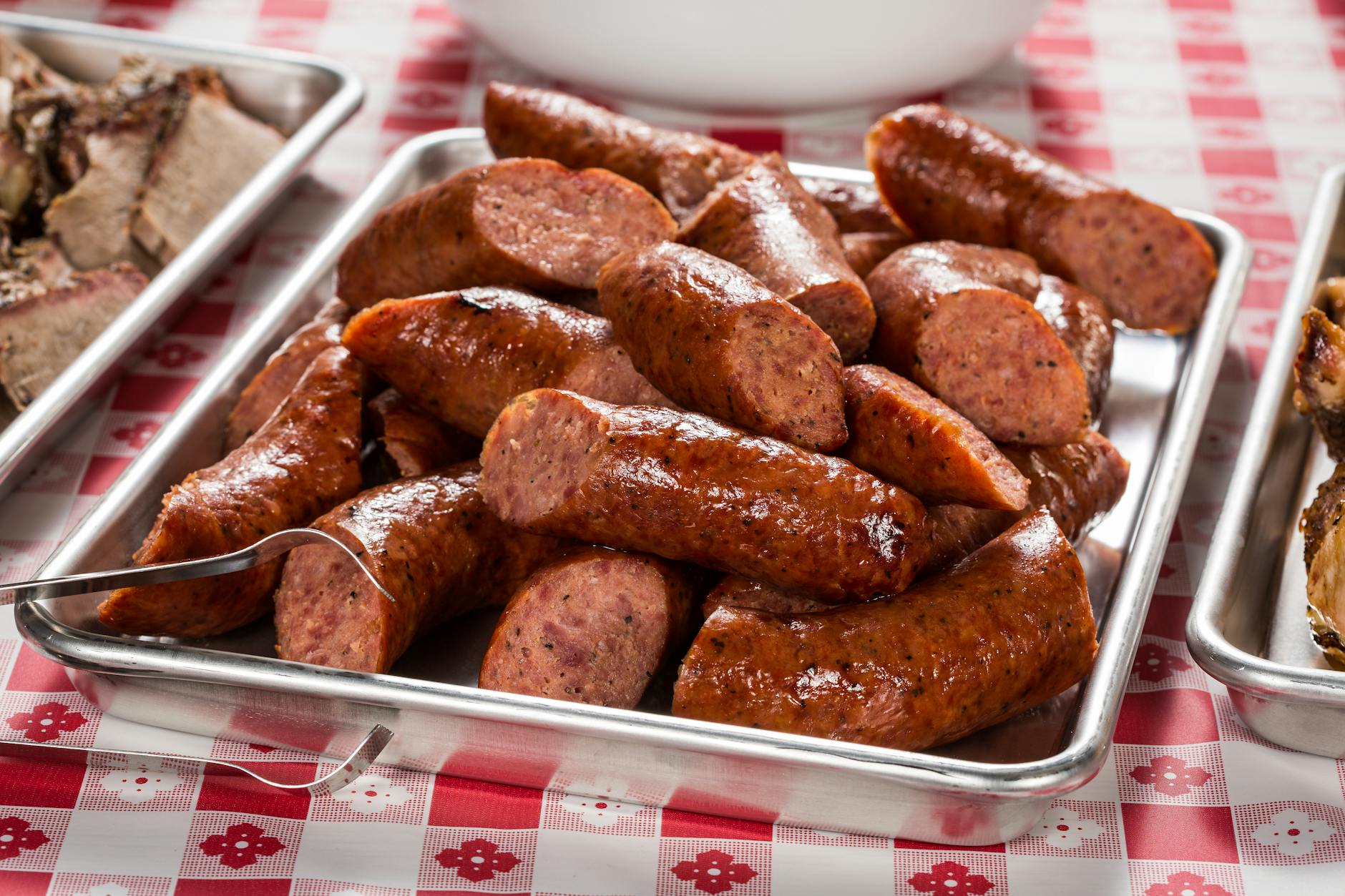 Sheet-Pan Smoked Boudin with Peppers