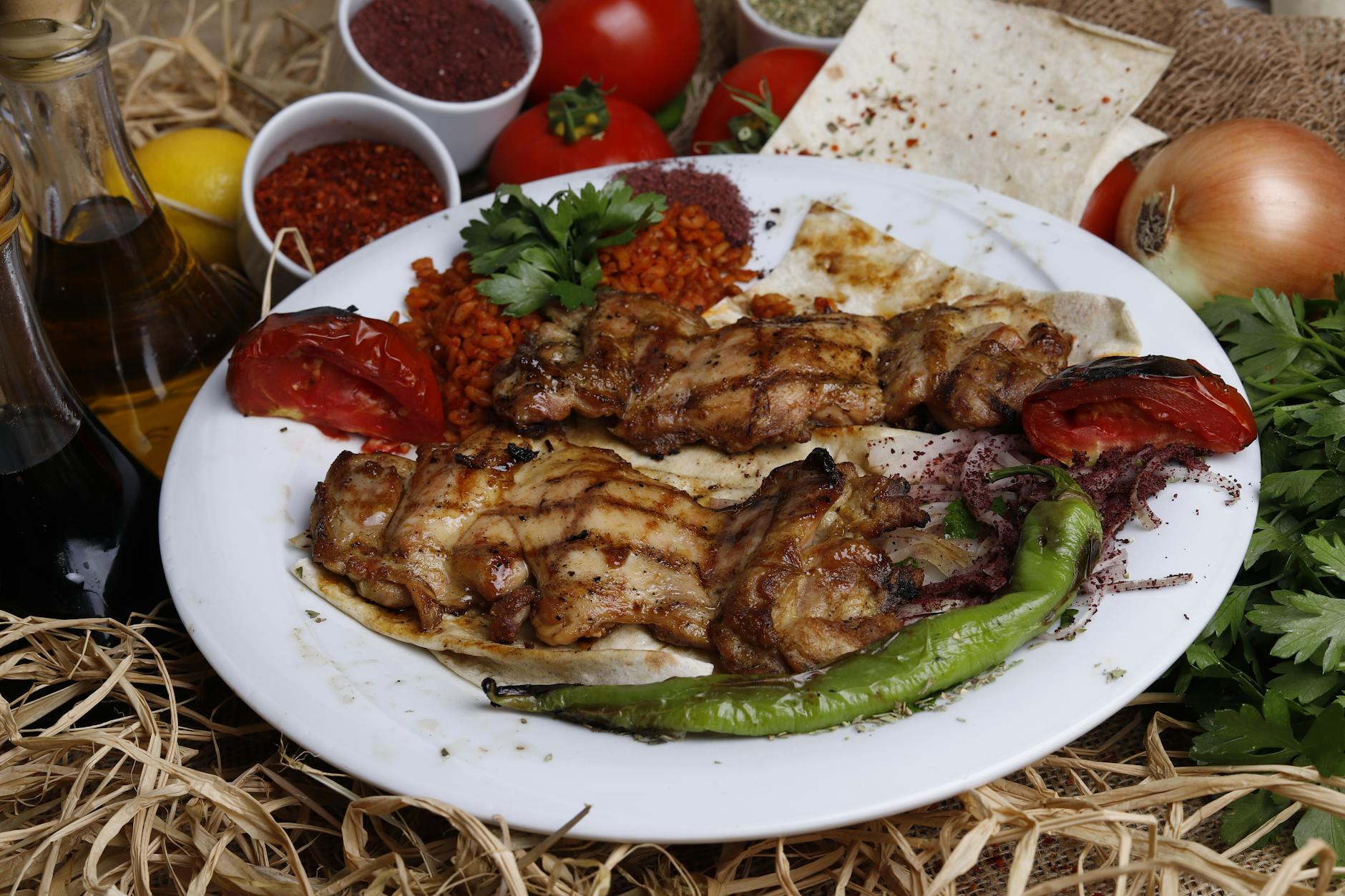 Sheet-Pan Turkish Chicken Kebab Platter