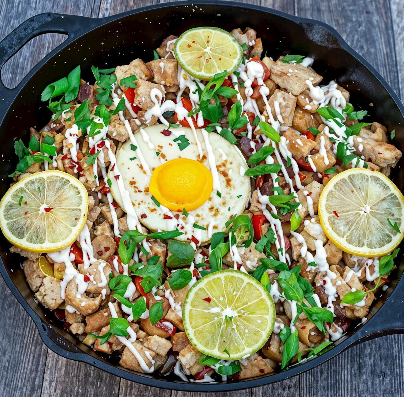 Sizzling Pork Sisig with Fried Egg
