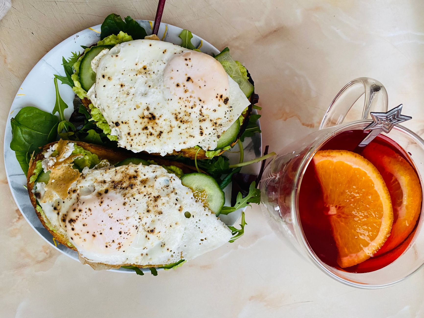 Smashed Avocado & Egg Toast Plate