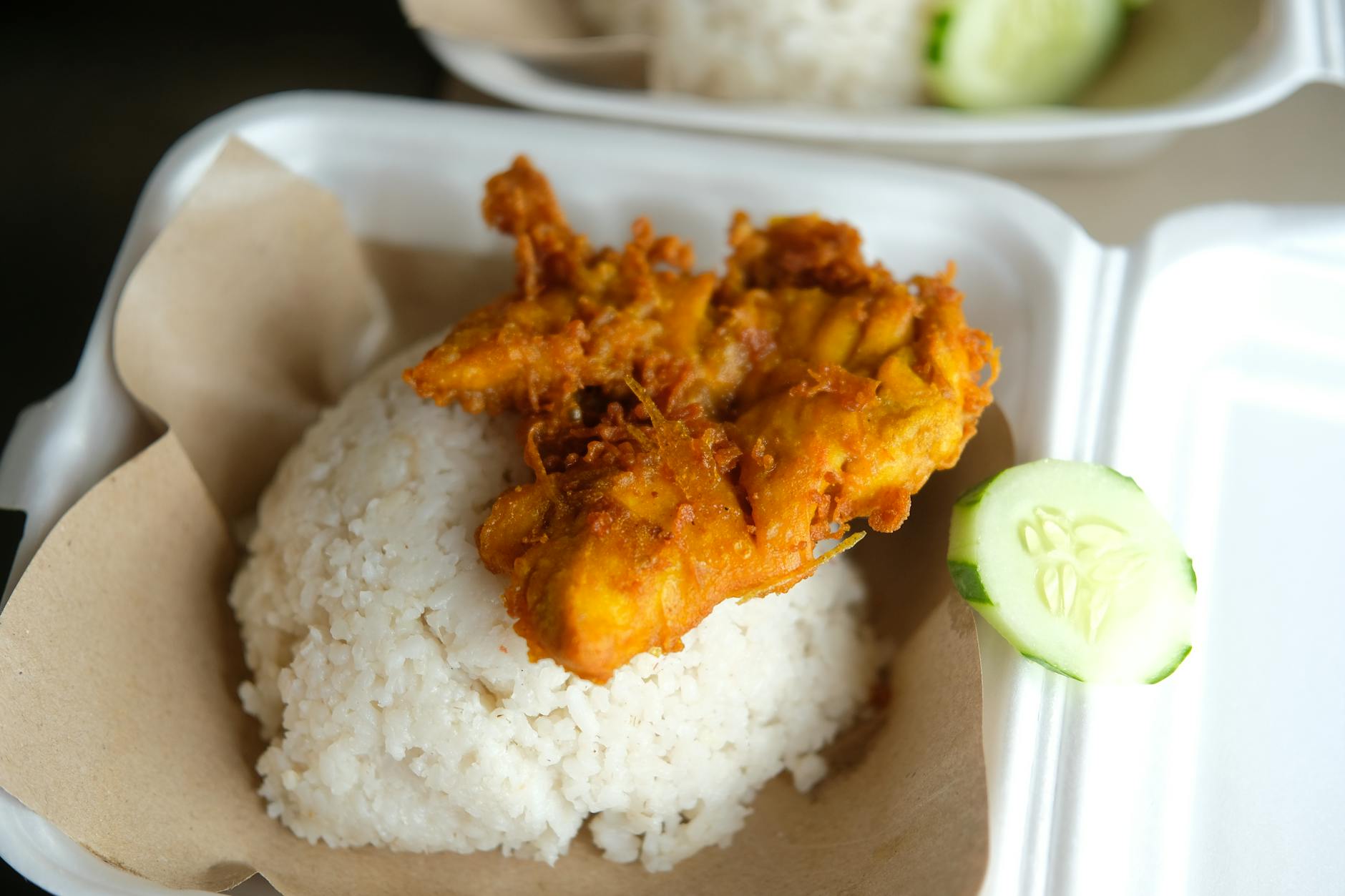 Smashed Fried Chicken with Sambal & Rice