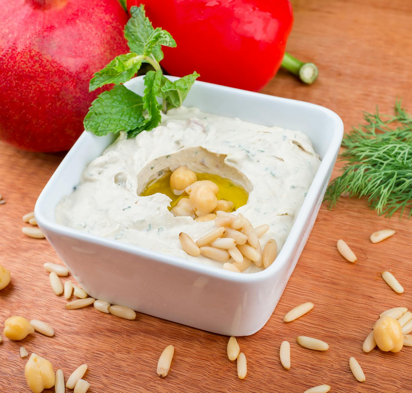Smoky Moutabal with Crispy Chickpeas