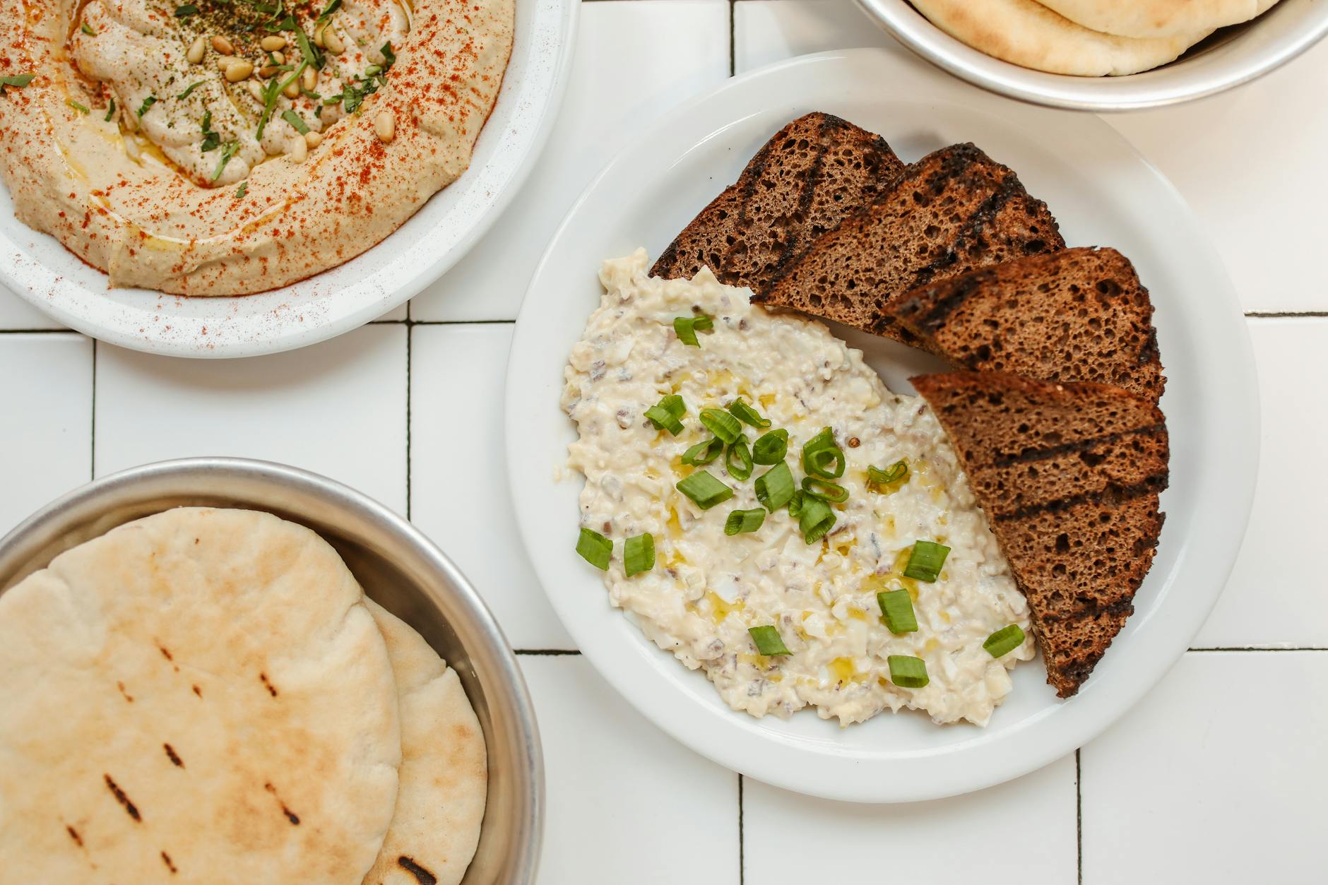 Smoky Moutabal with Tahini & Pomegranate