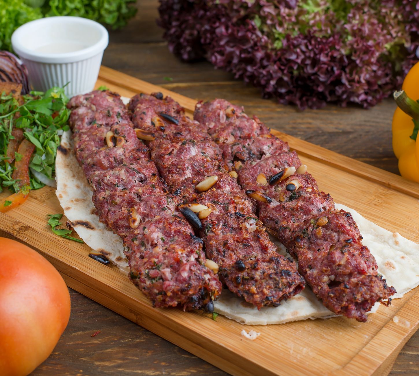 Spiced Beef Kofta with Garlic Sauce & Flatbread