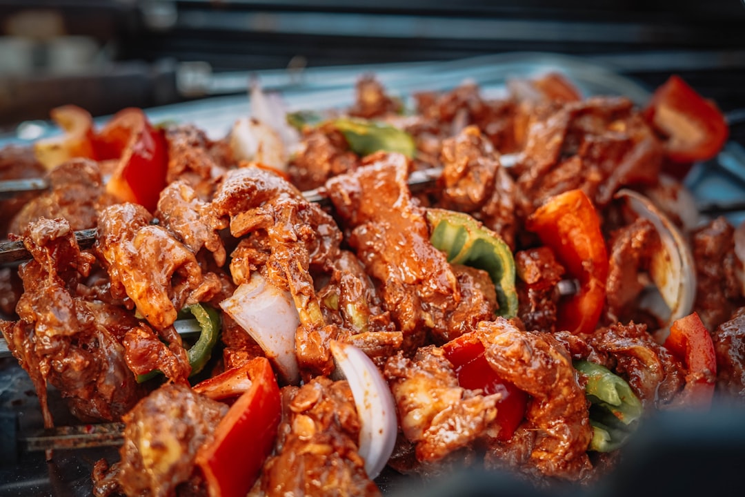 Spiced Grilled Lamb & Pepper Skewers