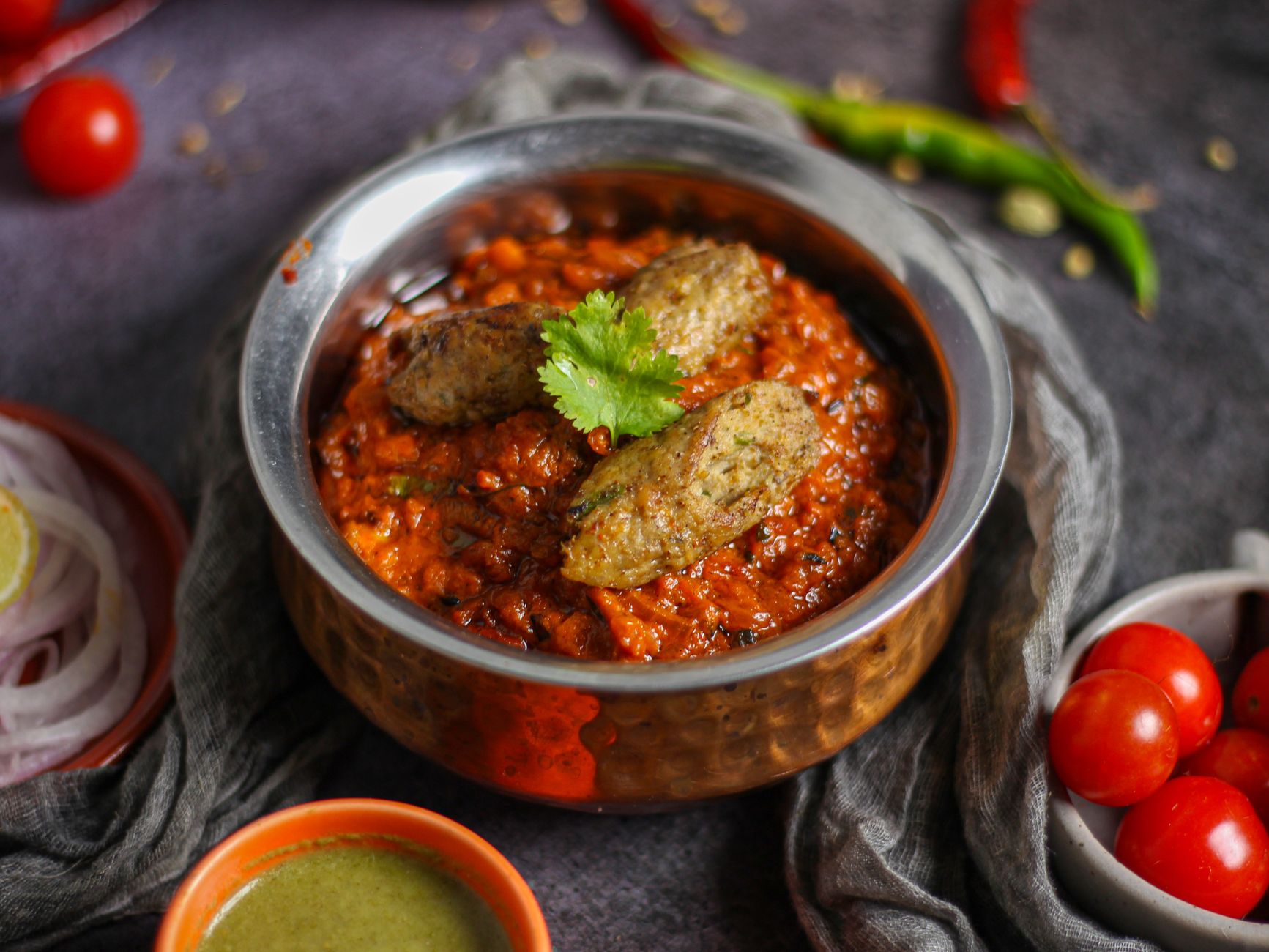 Spiced Lamb Kabab Hindi with Mint Chutney