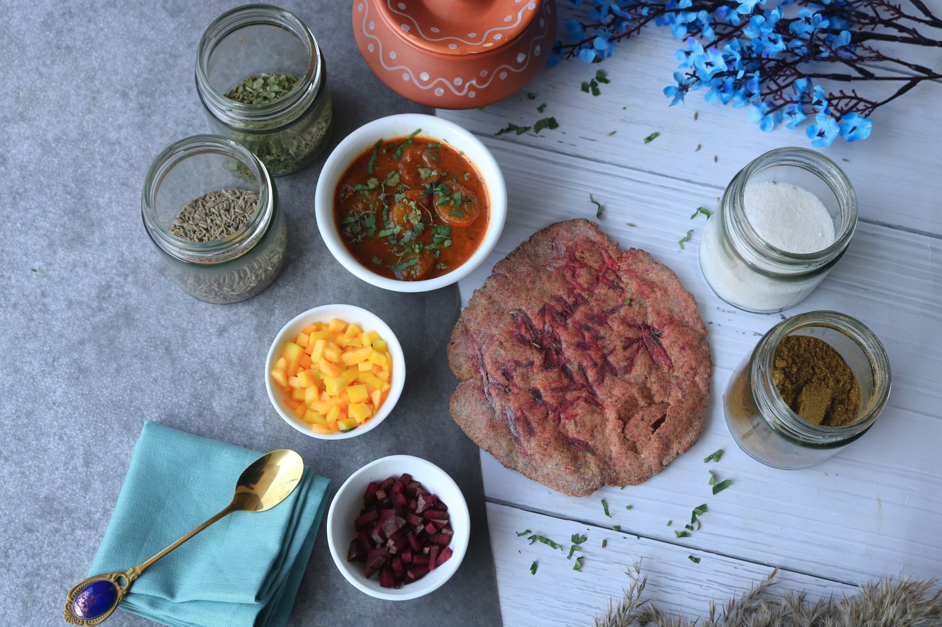Spiced Thepla Flatbread Platter