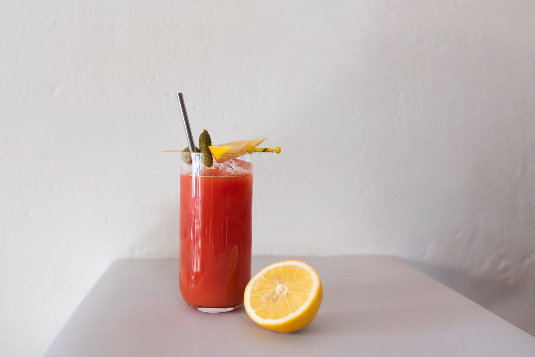 Spicy Bloody Mary with Celery & Lemon