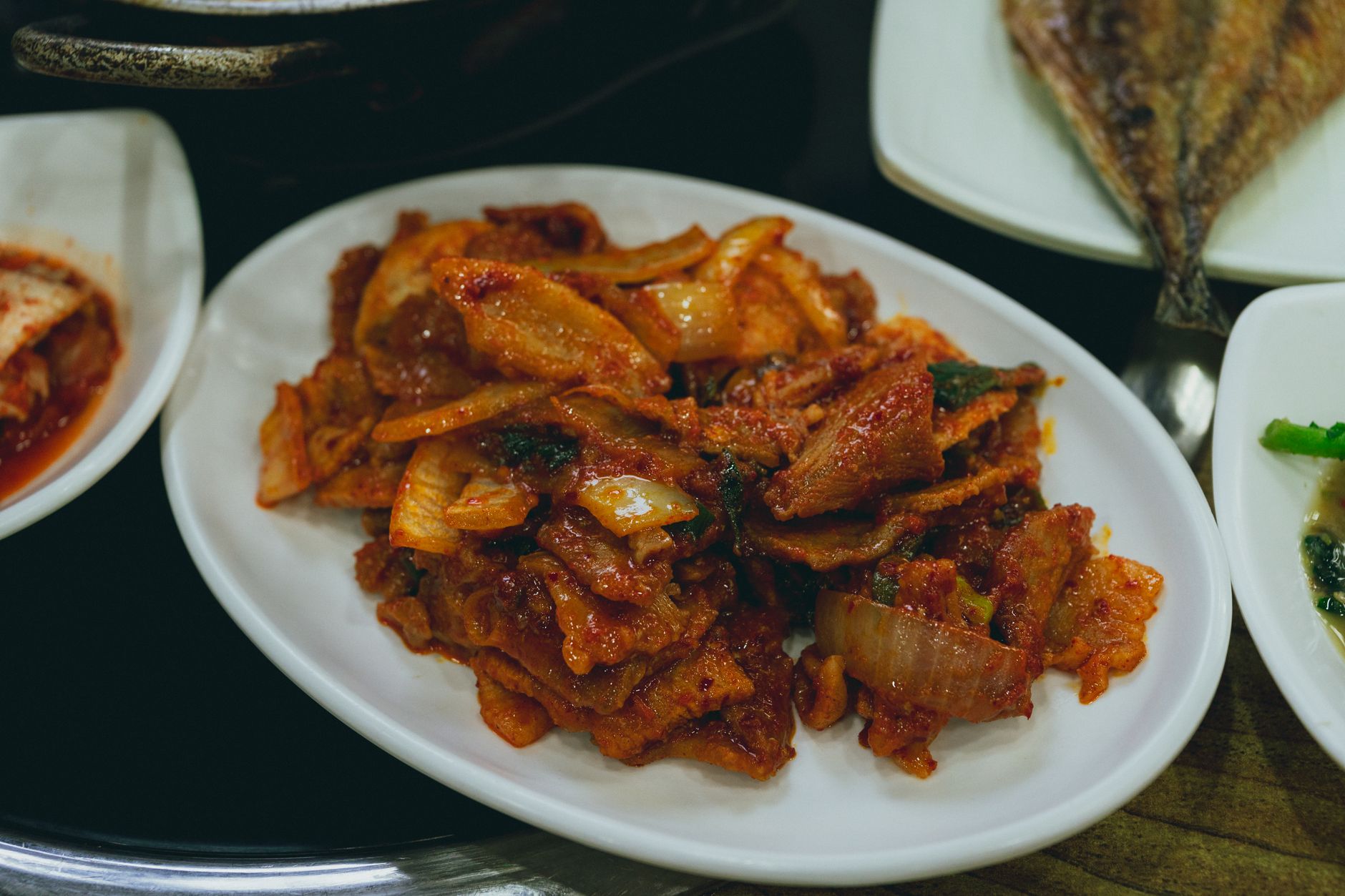 Spicy Gochujang Pork Stir-Fry with Kimchi & Fish