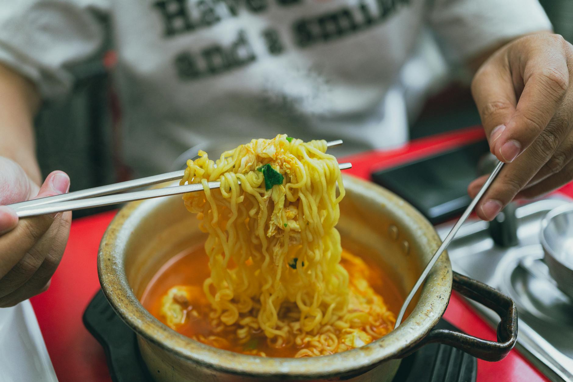 Spicy Ramyeon with Egg & Scallion