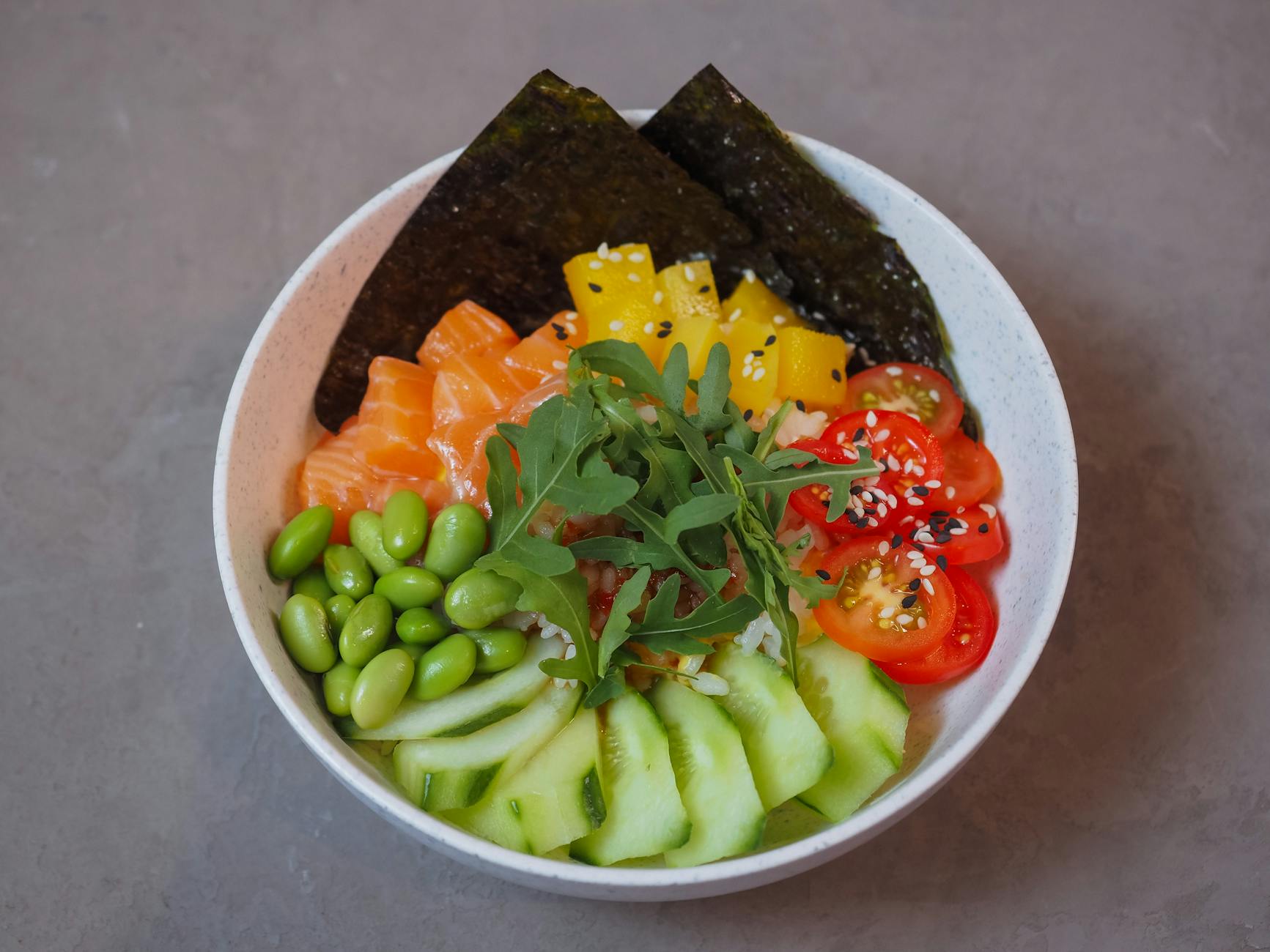 Spicy Sesame Salmon Poke Bowl