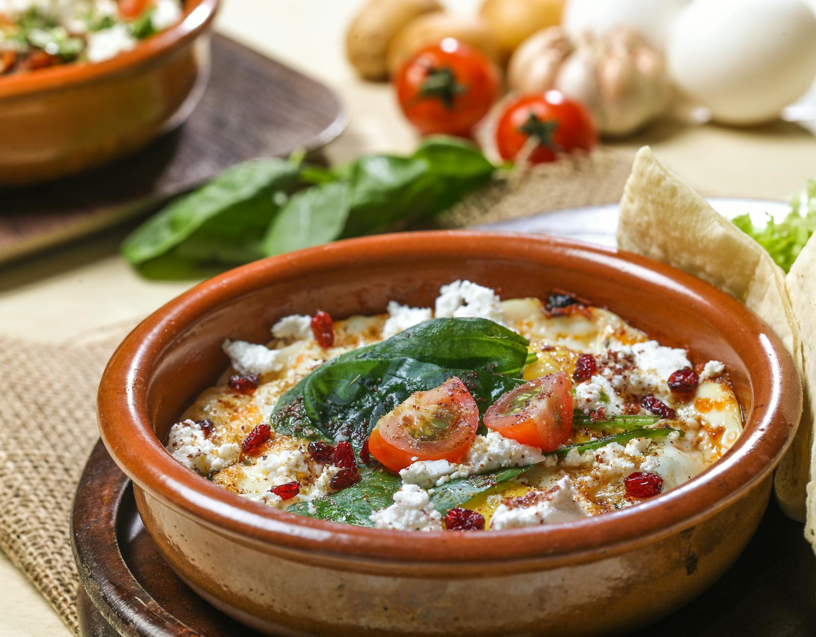 Spinach & Feta Egg Bites with Pita