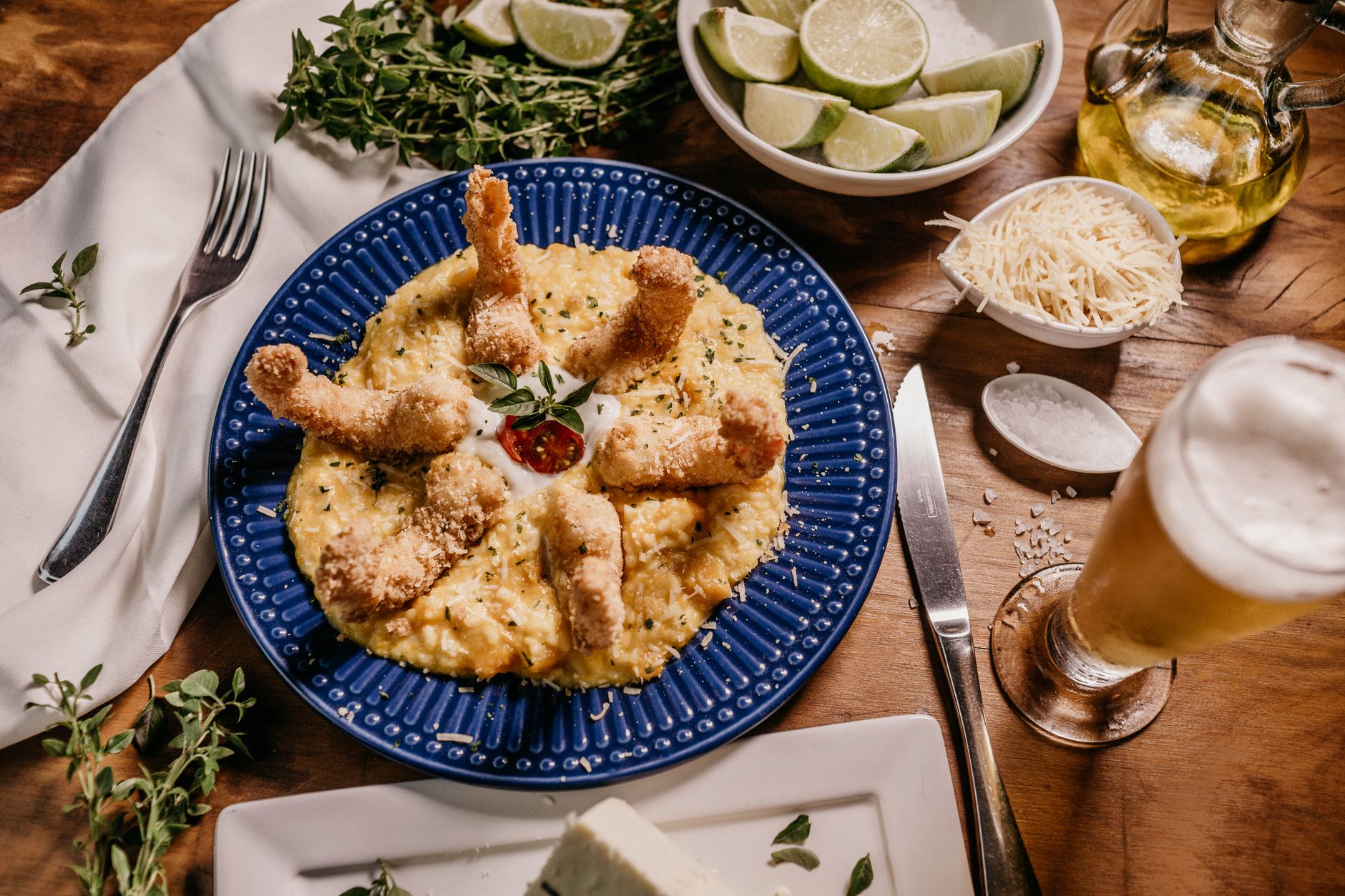Squid with Creamy Polenta