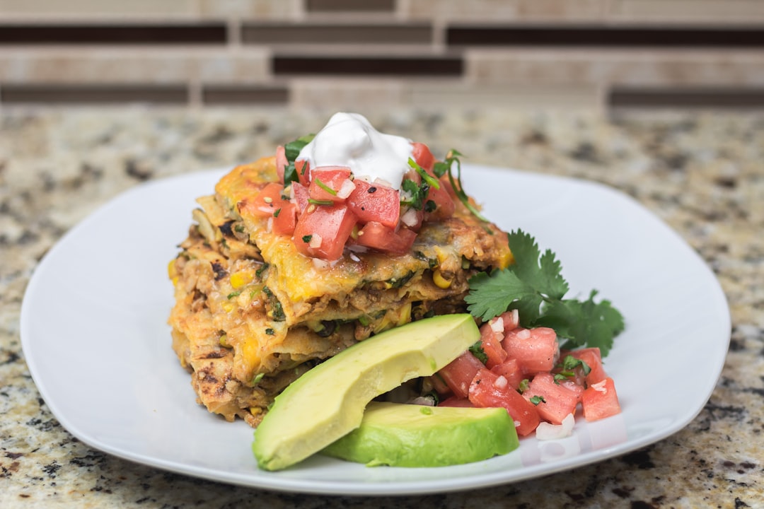 Stacked Beef Enchiladas with Avocado & Pico