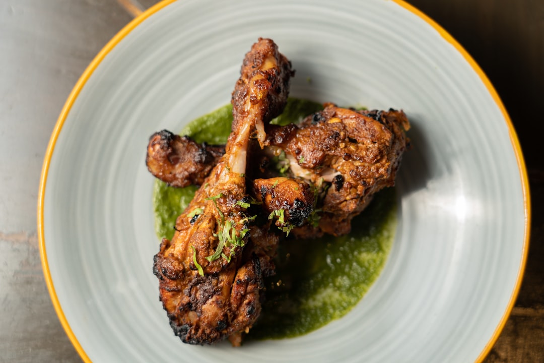 Sticky BBQ Chicken Legs with Cilantro Chutney