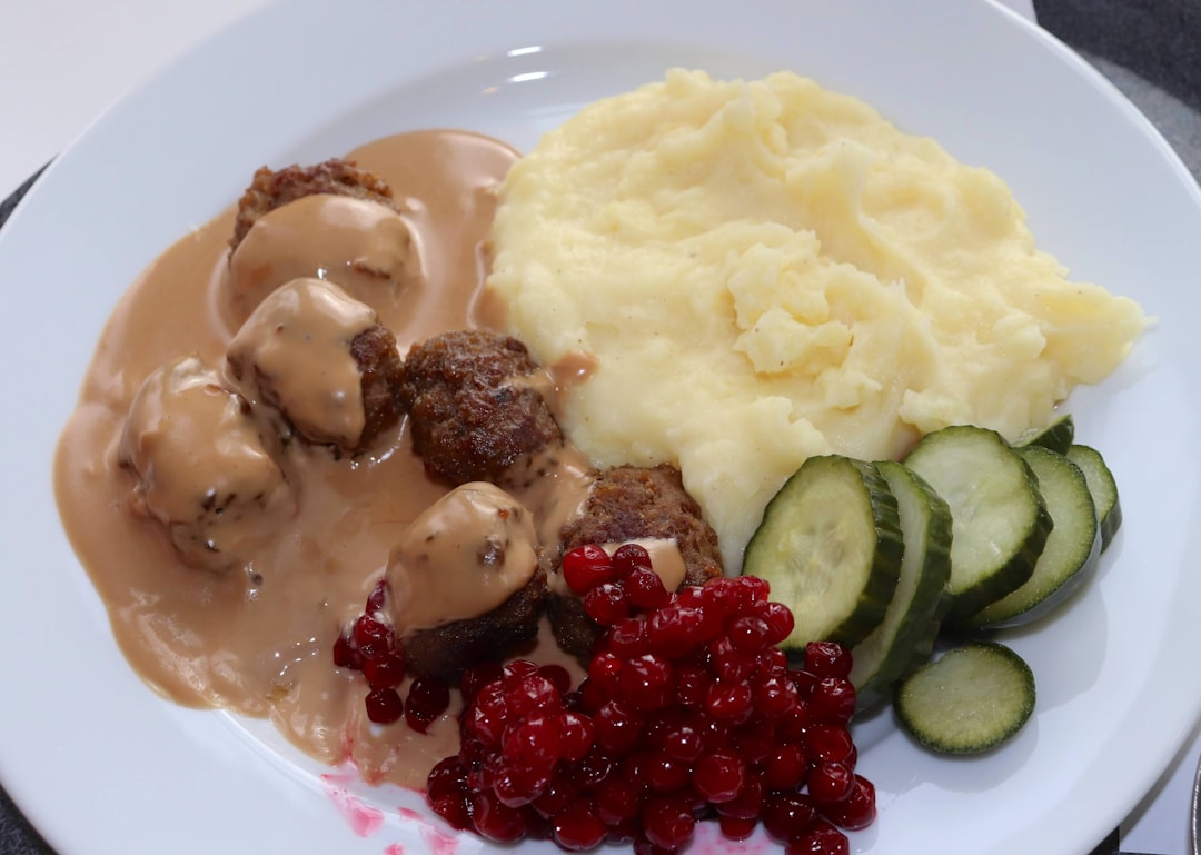 Swedish Pork Meatballs with Lingonberry Cream