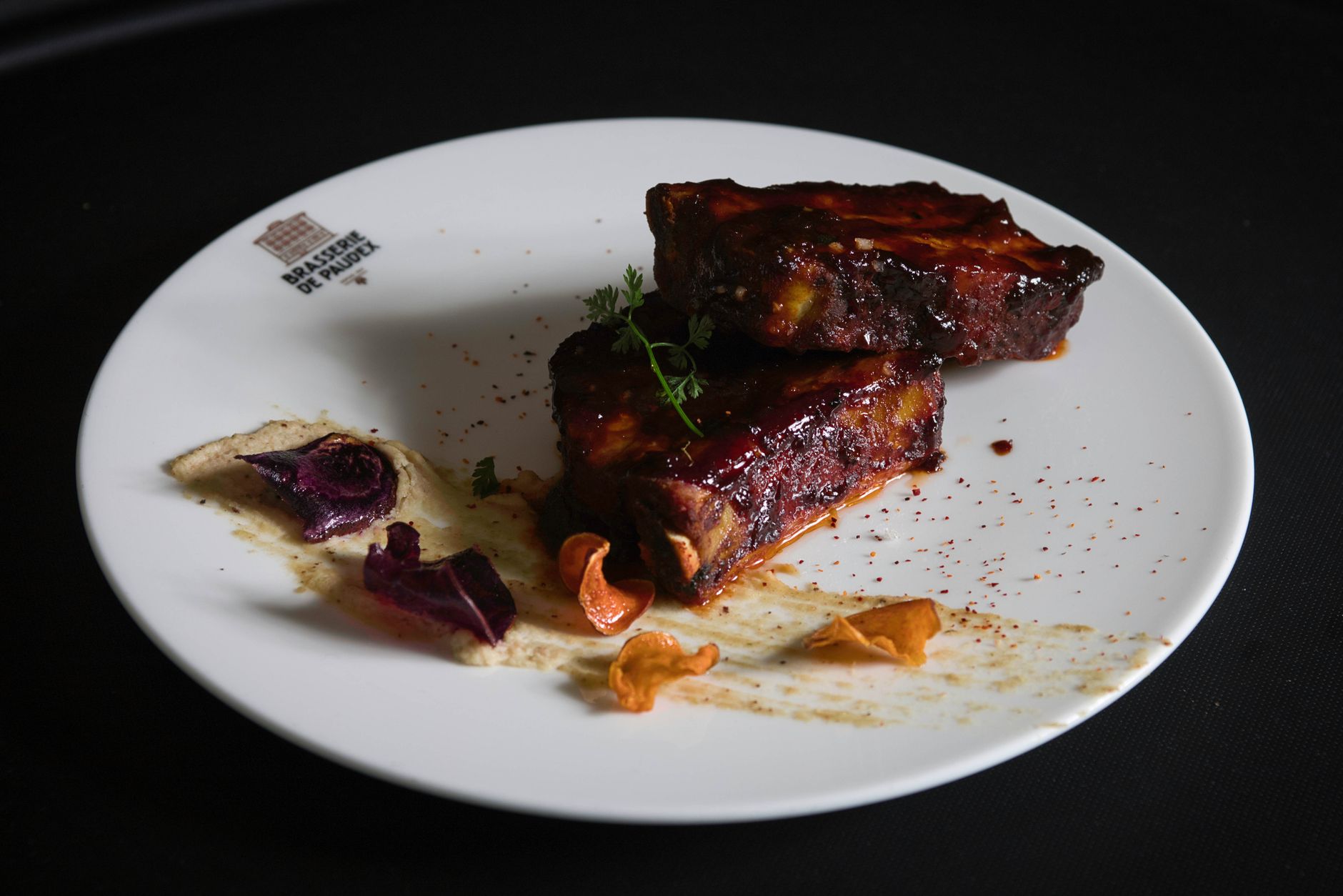 Sweet Charred Pork Ribs with Crispy Potatoes