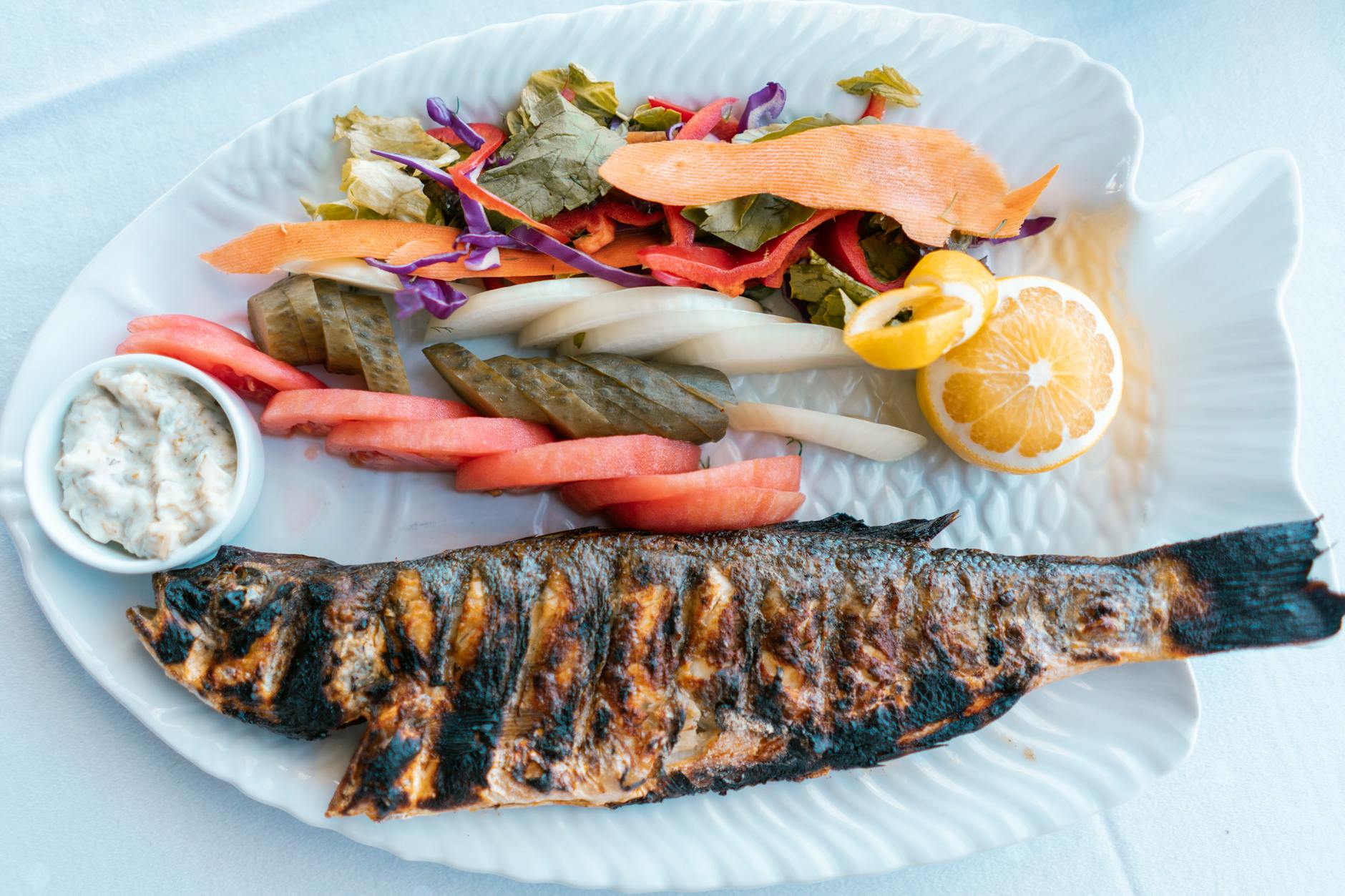 Tahini Grilled Fish with Lemon