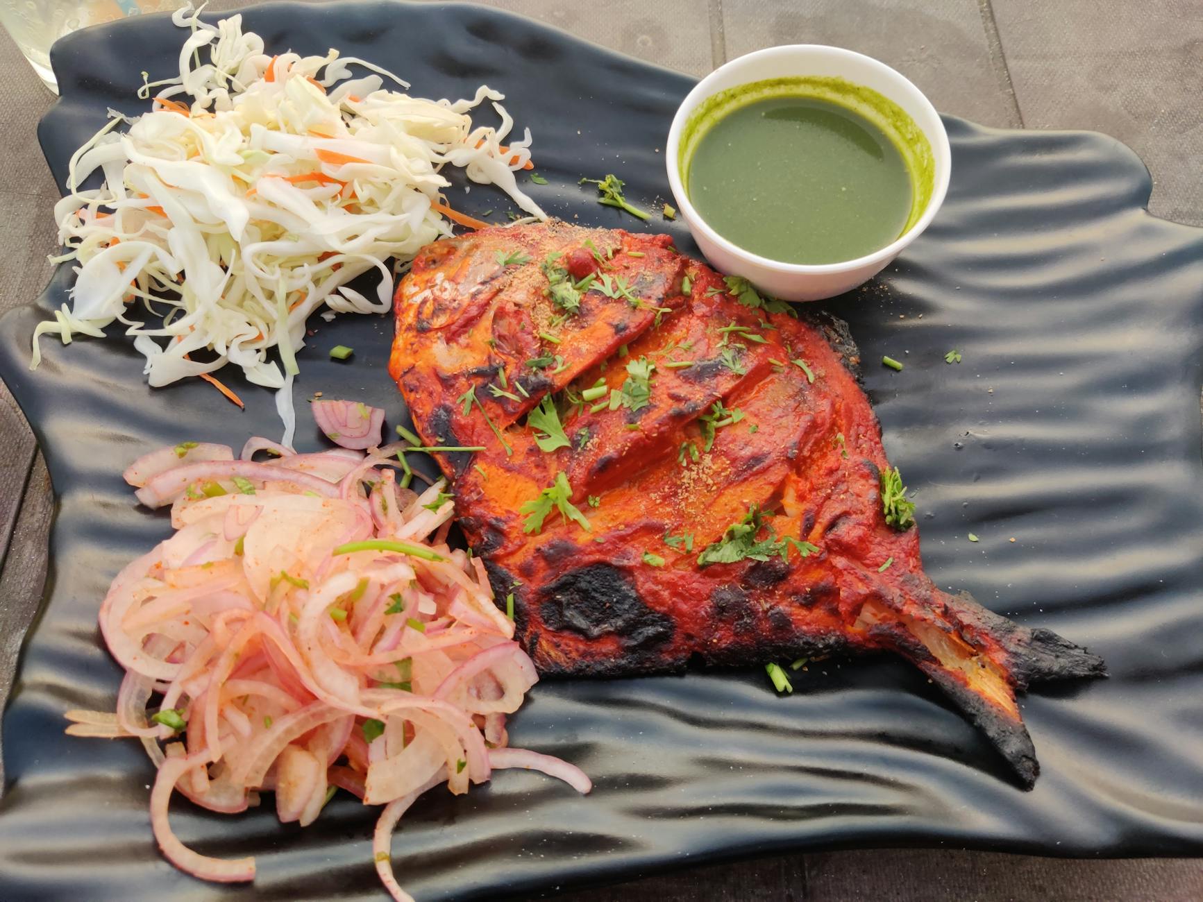 Tandoori Pomfret with Mint Chutney