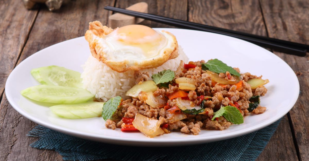 Thai Basil Beef Stir-Fry with Fried Egg