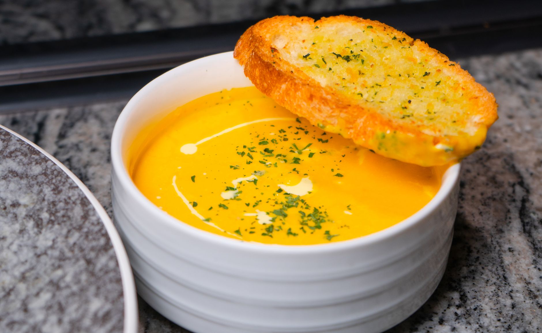 20-Min Turkish Red Lentil Soup with Garlic Bread